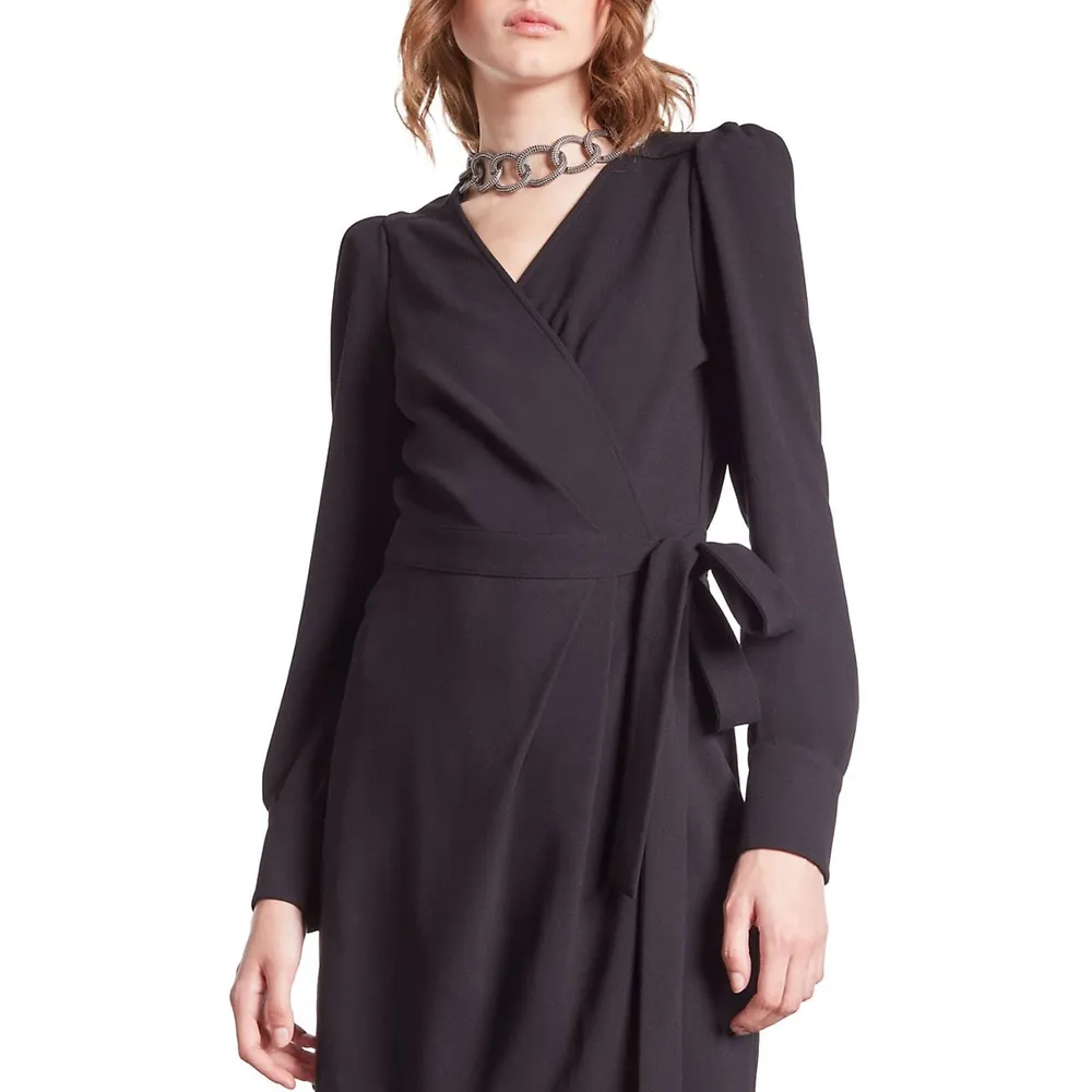 The Kooples Mini Crepe Wrap Dress