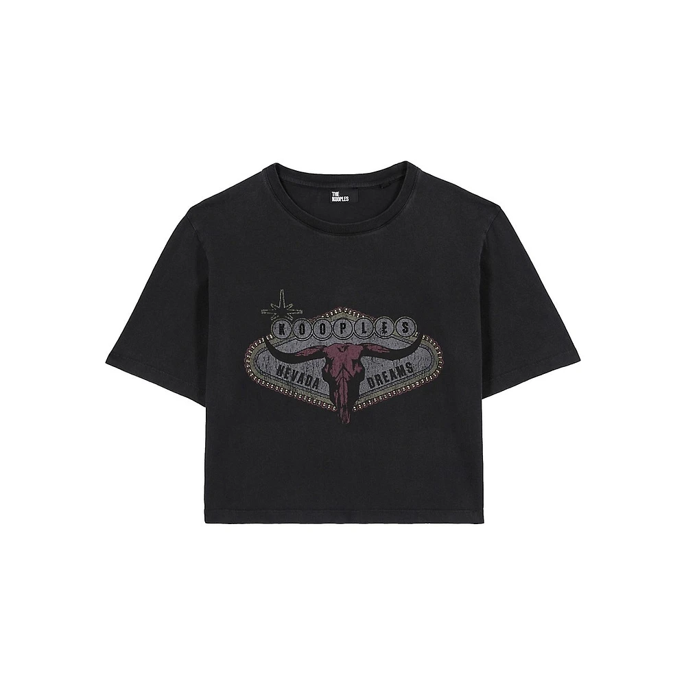 The Kooples Nevada Dreams Embellished Serigraphy T-Shirt