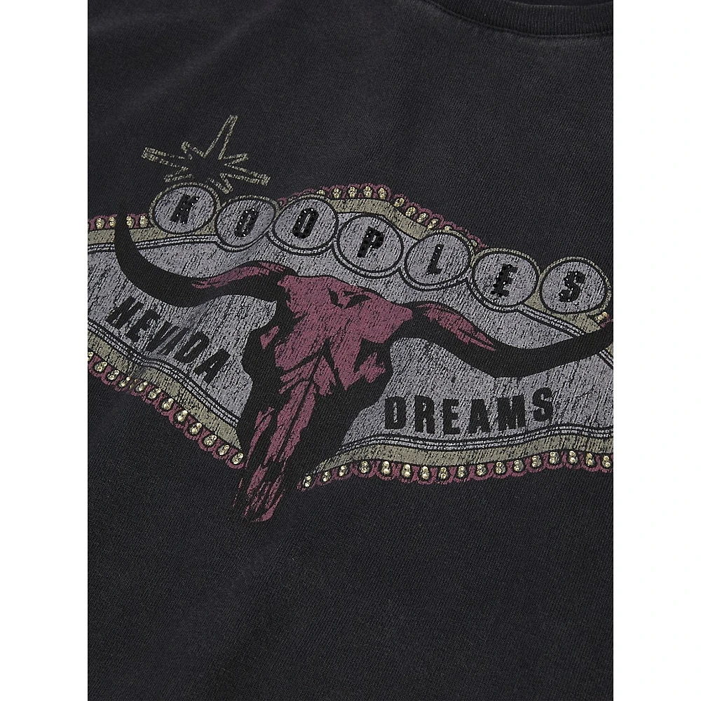 The Kooples Nevada Dreams Embellished Serigraphy T-Shirt