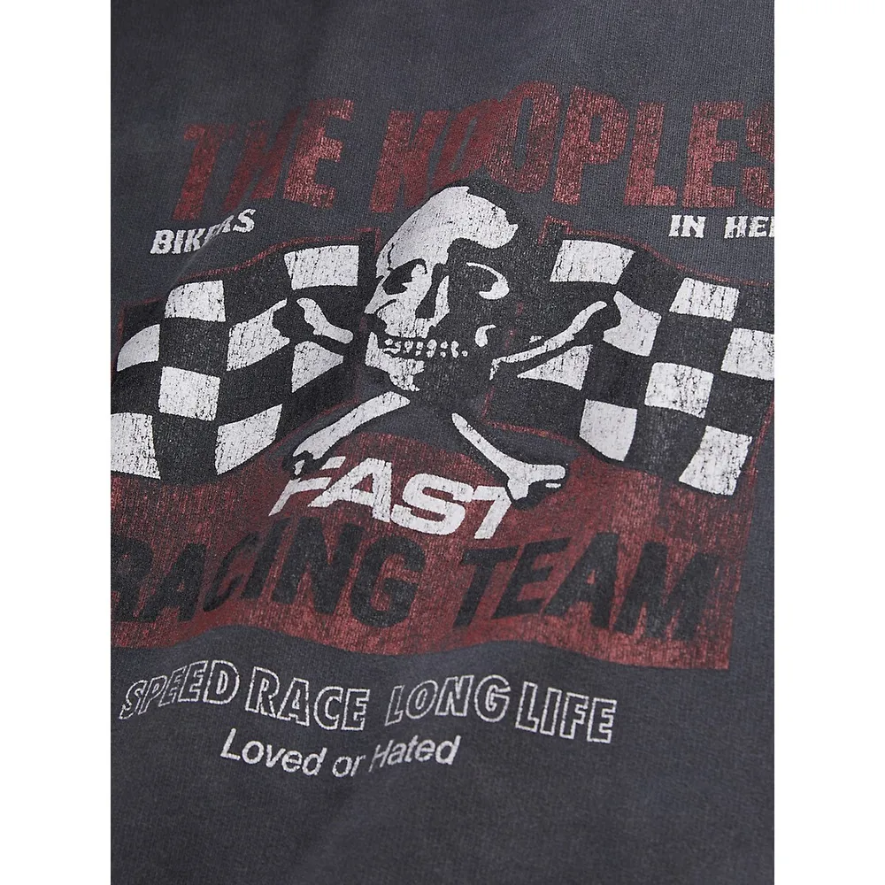 The Kooples Racing Skull Logo Serigraphy Sweatshirt