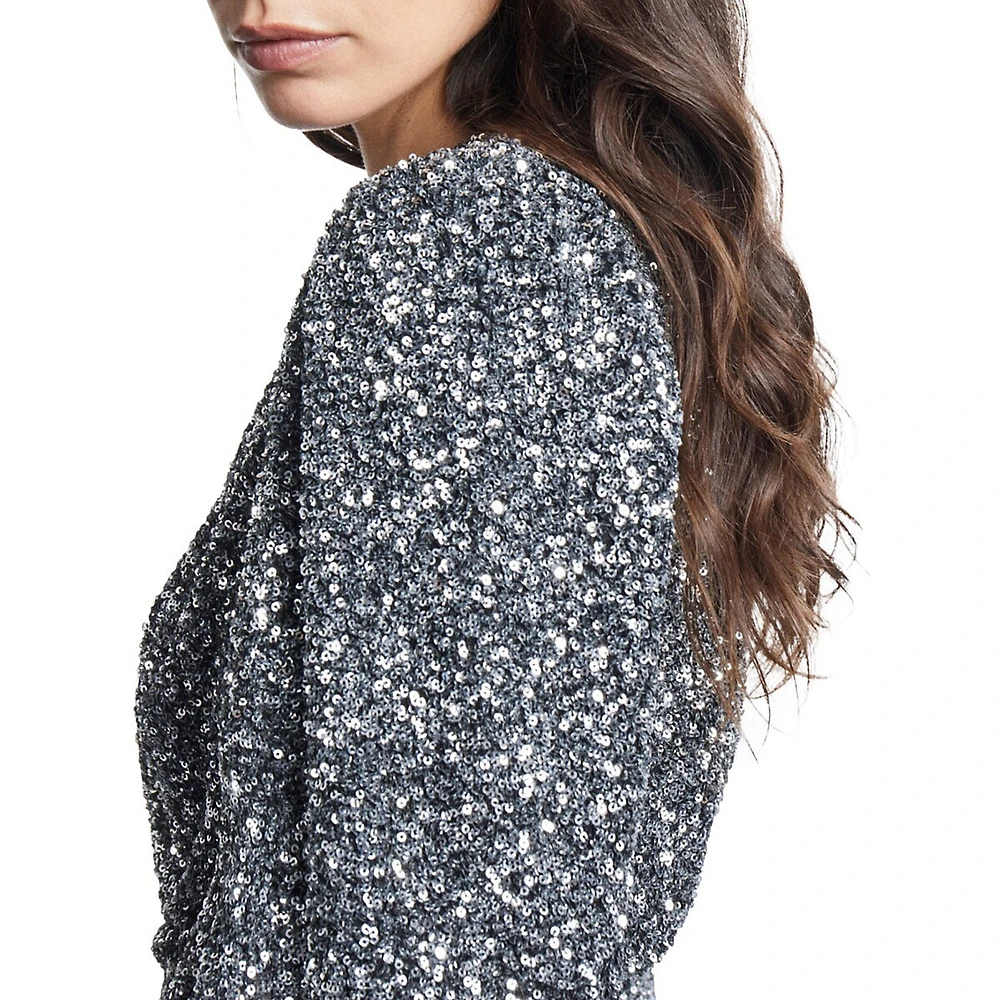 The Kooples Sequin Fit-&-Flare Dress