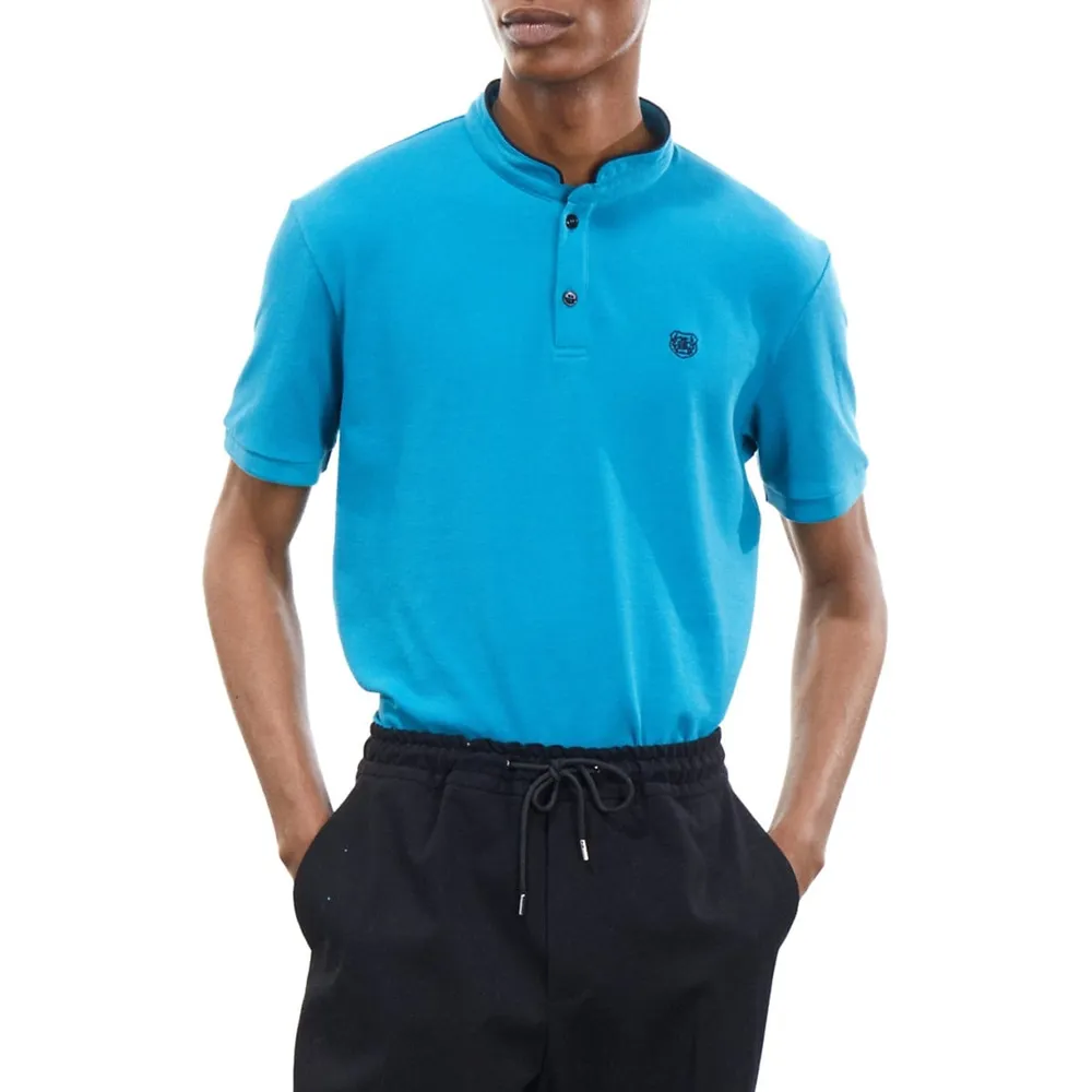 The Kooples Slim-Fit Officer-Collar Polo Shirt