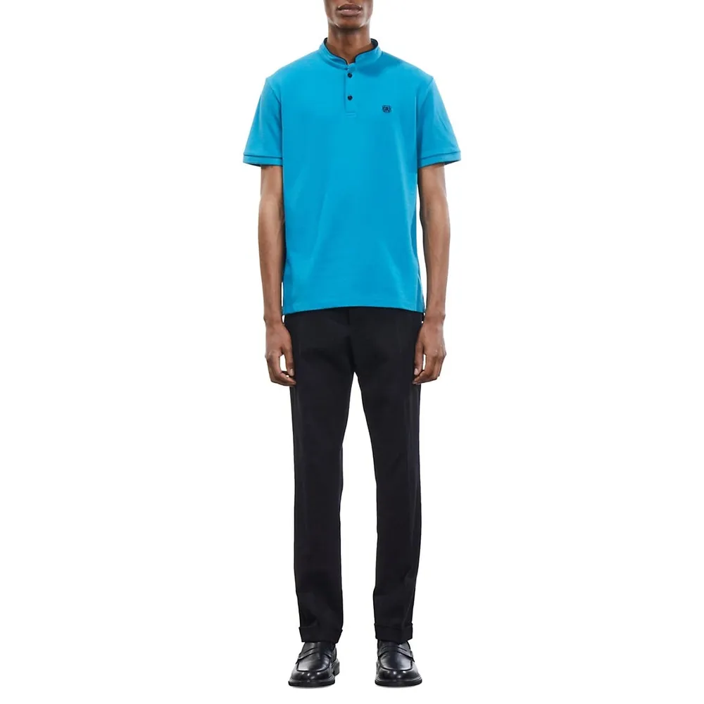 The Kooples Slim-Fit Officer-Collar Polo Shirt