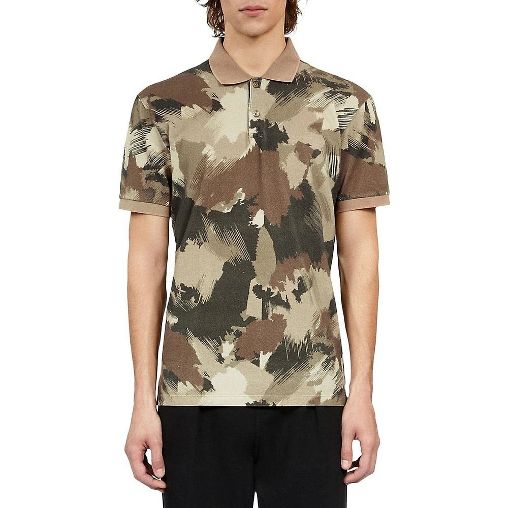 The Kooples Slim-Fit Printed Piqué Polo Shirt