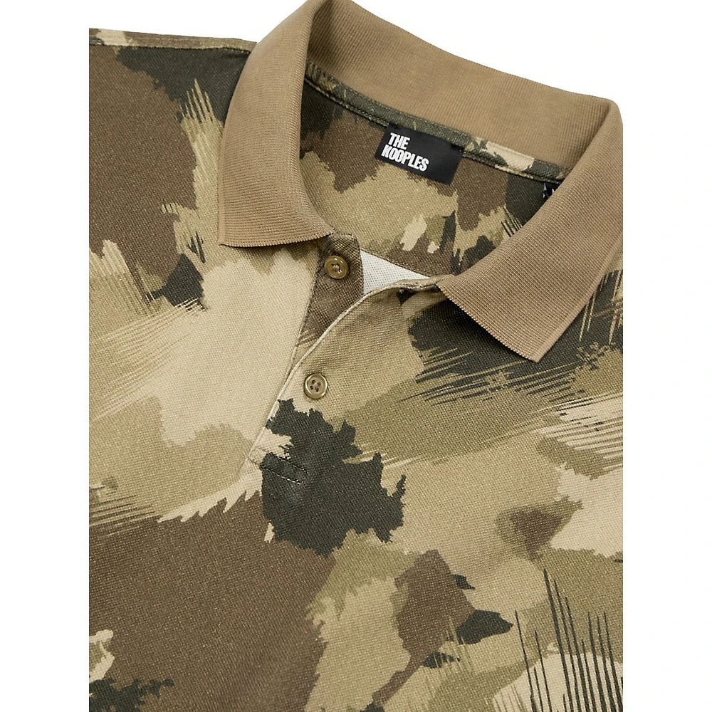 The Kooples Slim-Fit Printed Piqué Polo Shirt