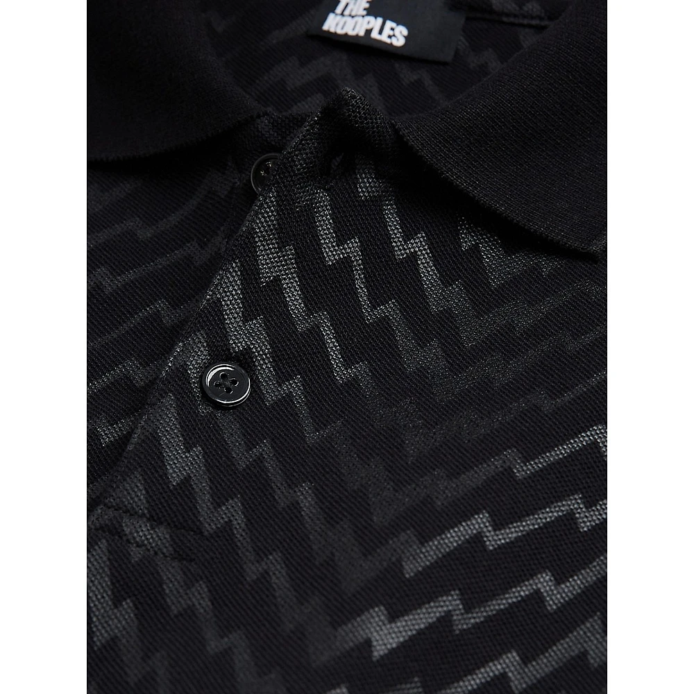 The Kooples Slim-Fit Zig-Zag Print Polo Shirt