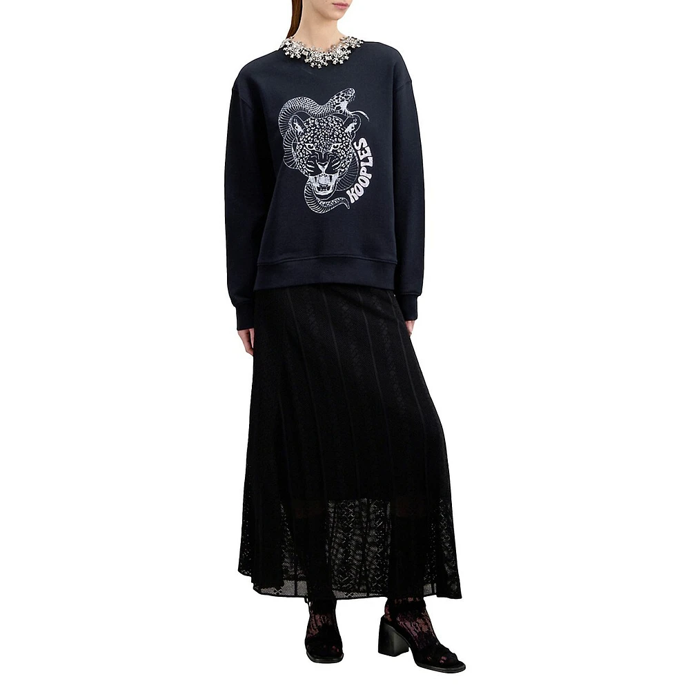 The Kooples Snake Leopard Serigraphy Sweatshirt