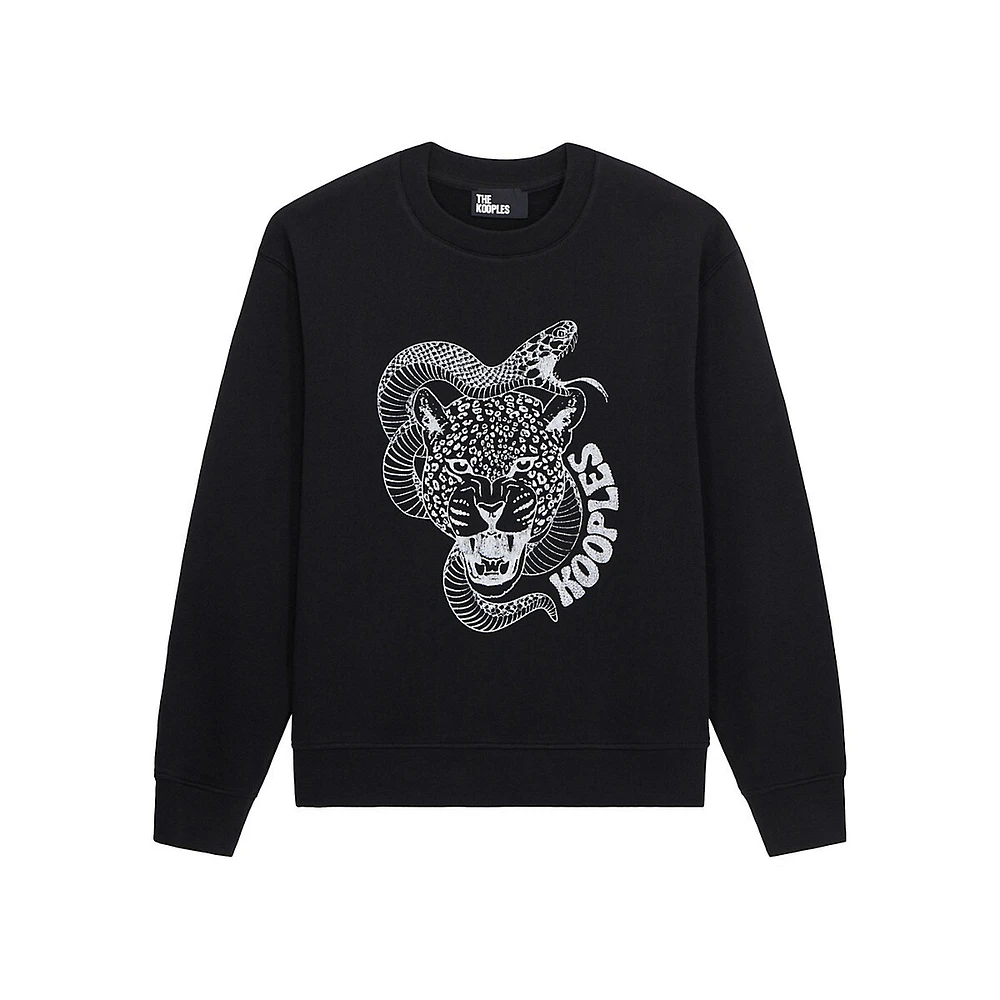 The Kooples Snake Leopard Serigraphy Sweatshirt