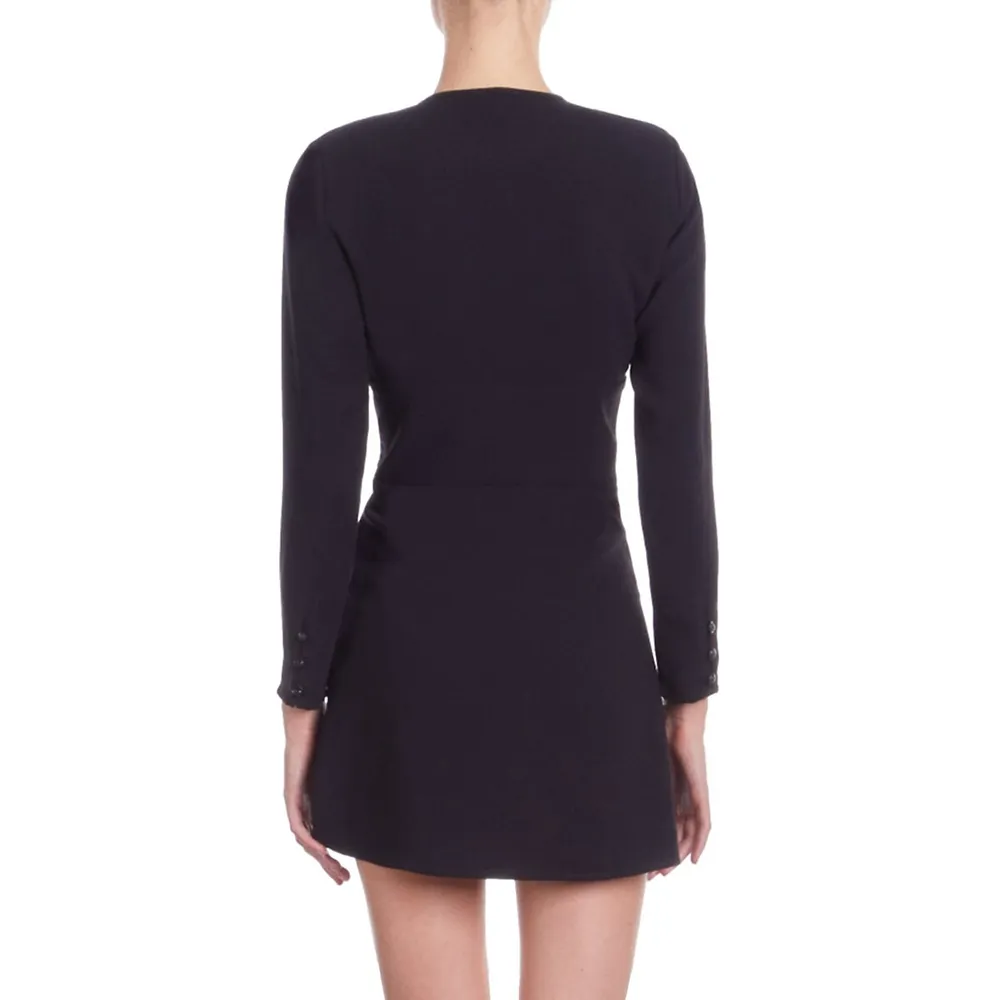 The Kooples V-Neck Shirred Crepe Mini Dress