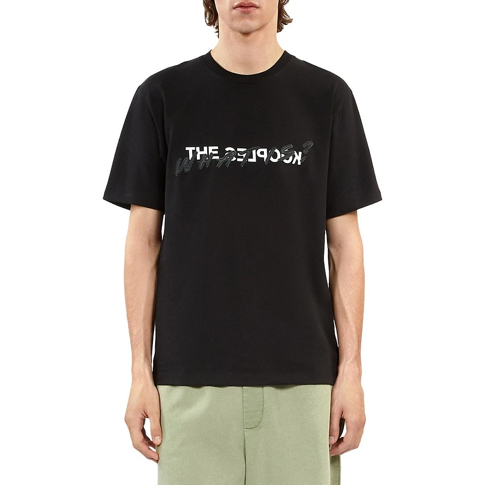 The Kooples What Is? Leather-Effect T-Shirt