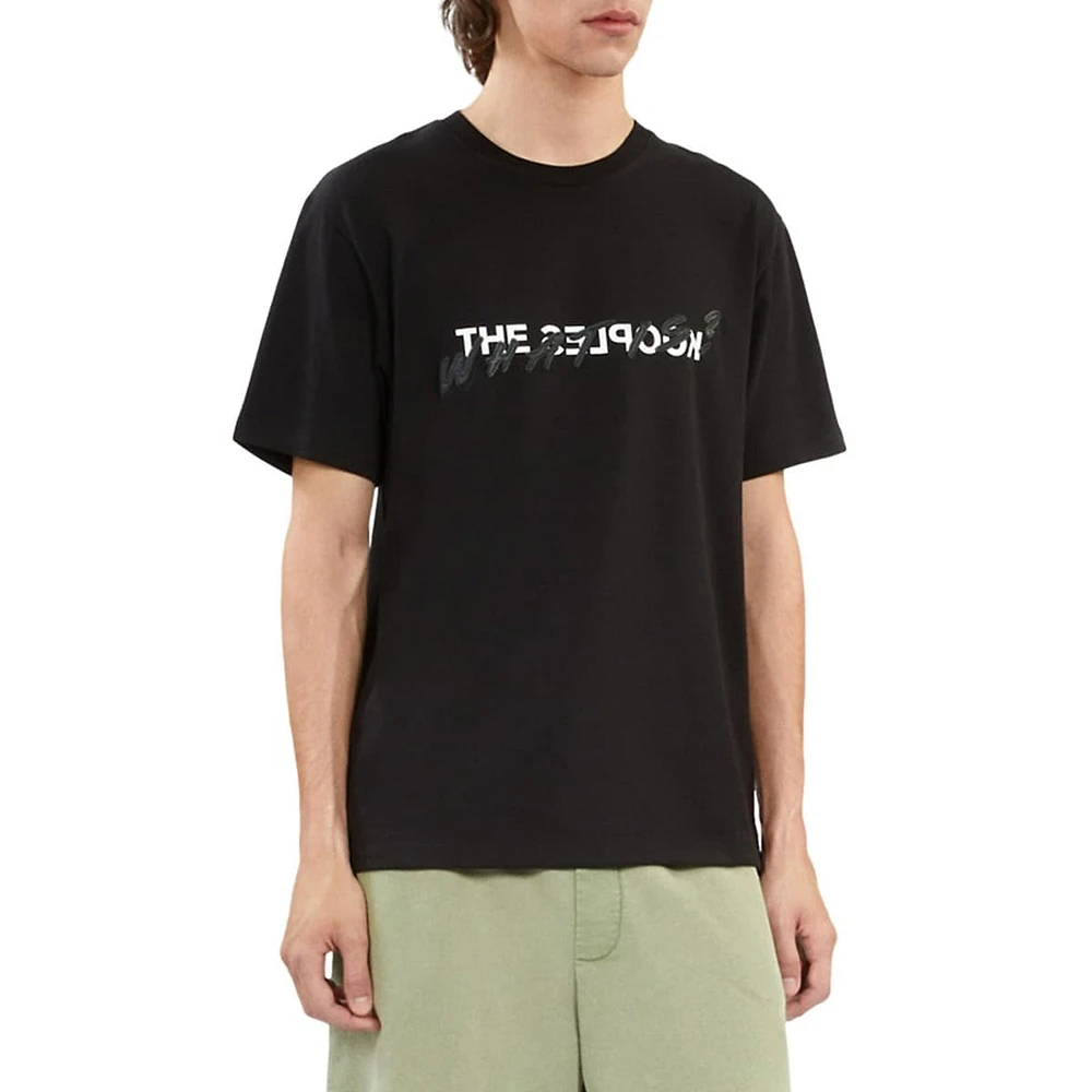 The Kooples What Is? Leather-Effect T-Shirt