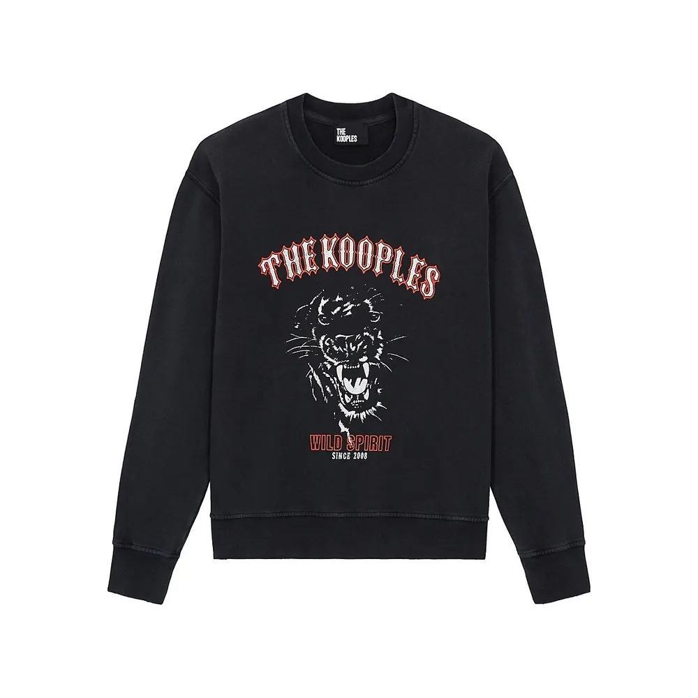 The Kooples Wild Spirit Panther Graphic Sweatshirt