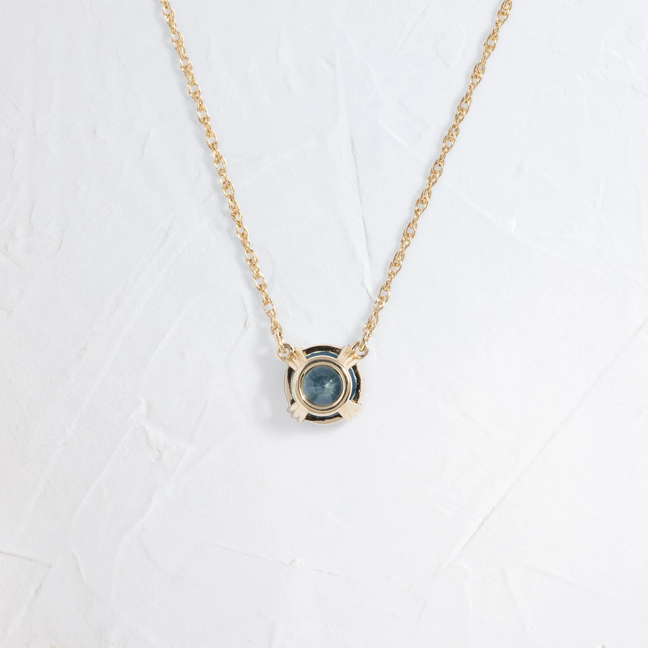 Threaded Necklace, 1.1ct. Blue-Green Sapphire - OOS