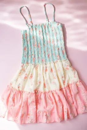 Tiered Smocked Dress | Multi Floral Eyelet