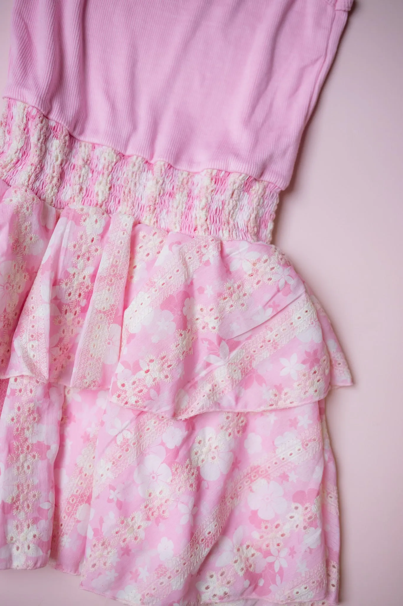 Tiered Tank Dress  | Pink Floral