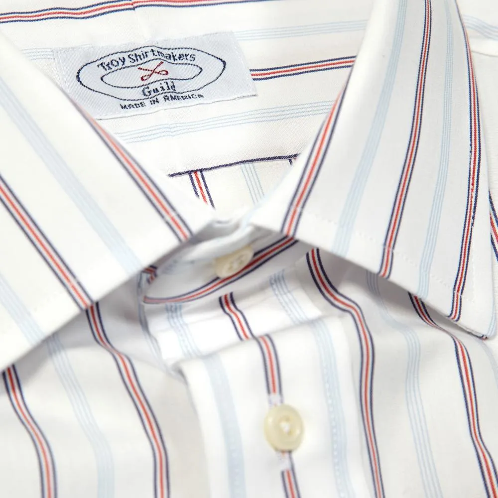 Troy Shirtmakers Guild Stripe ShirtWhite, Red & Blue