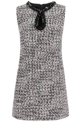 tweed bouclé mini dress with