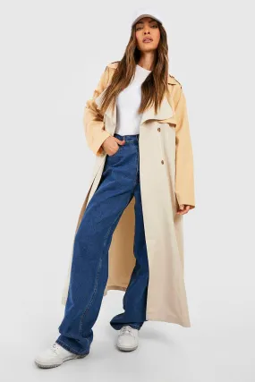 Two Tone Belted Trench Coat