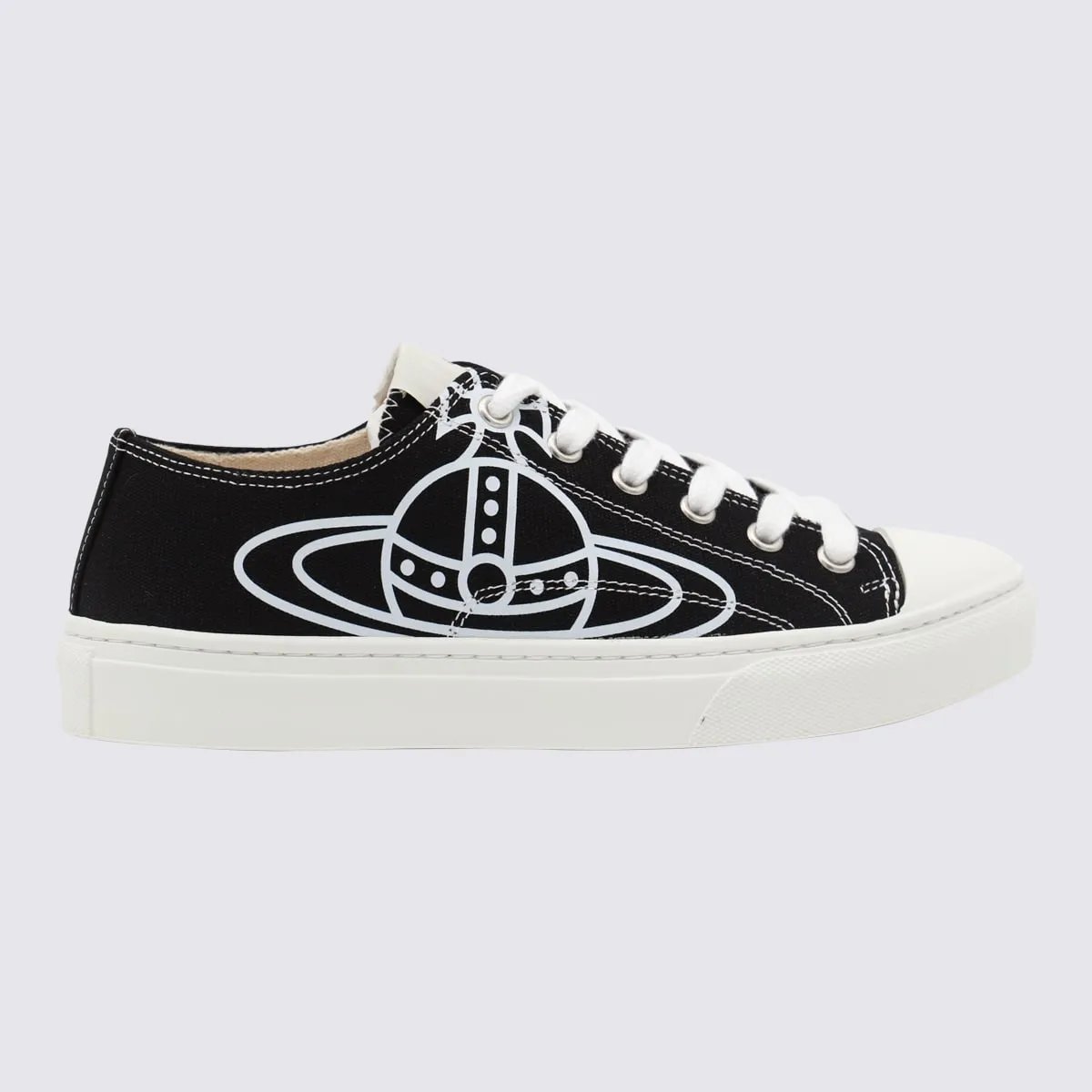 Vivienne Westwood Black And White Cotton Sneakers