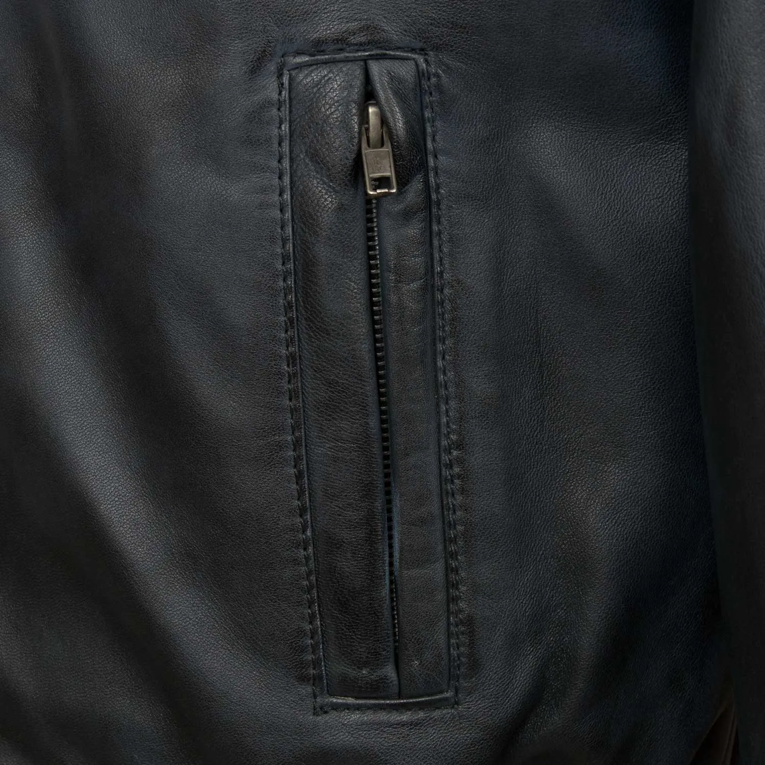 Will: Men's Blue Leather Blouson Jacket