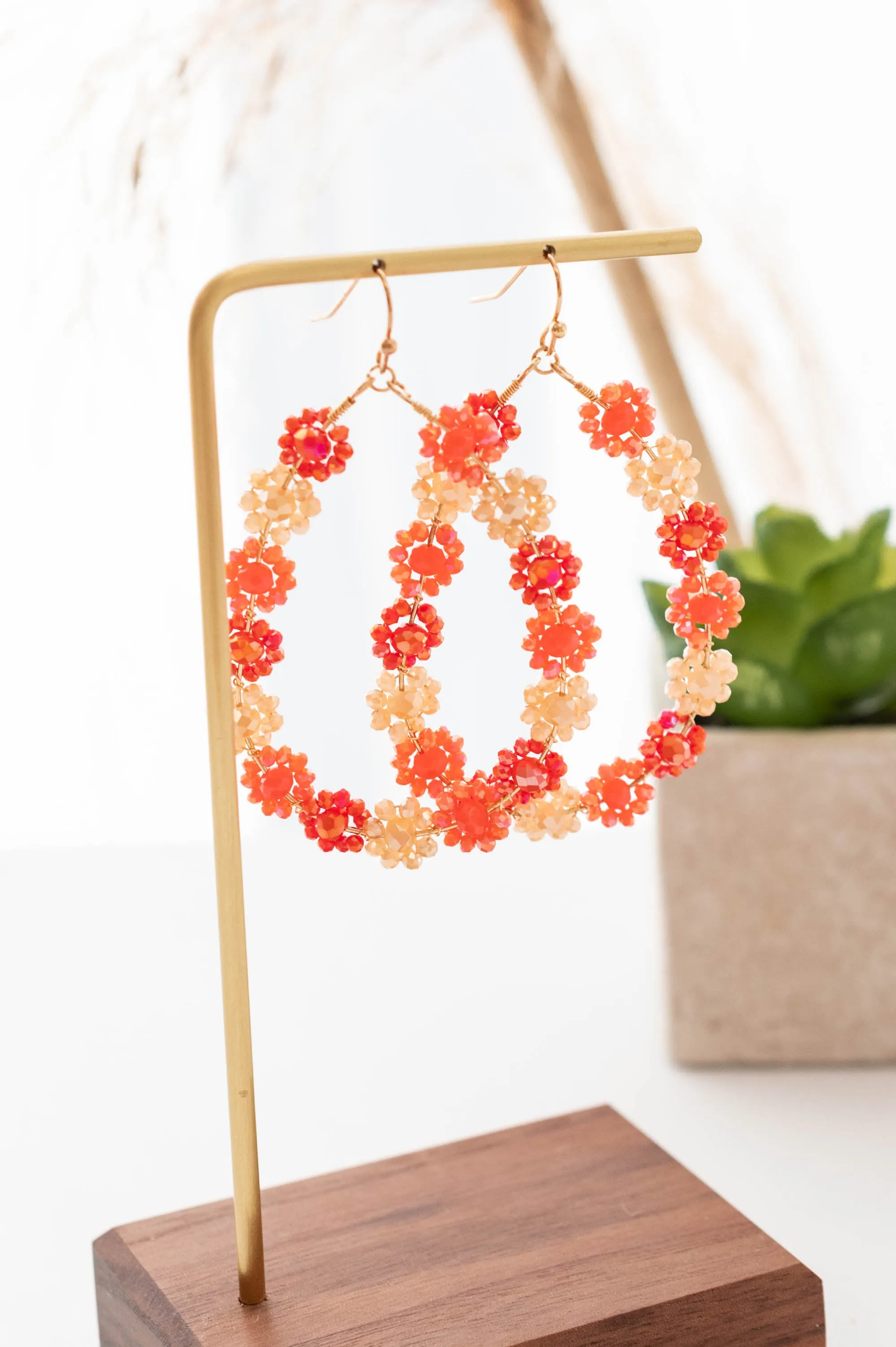 Wishing For Springtime Earrings, Orange Multi