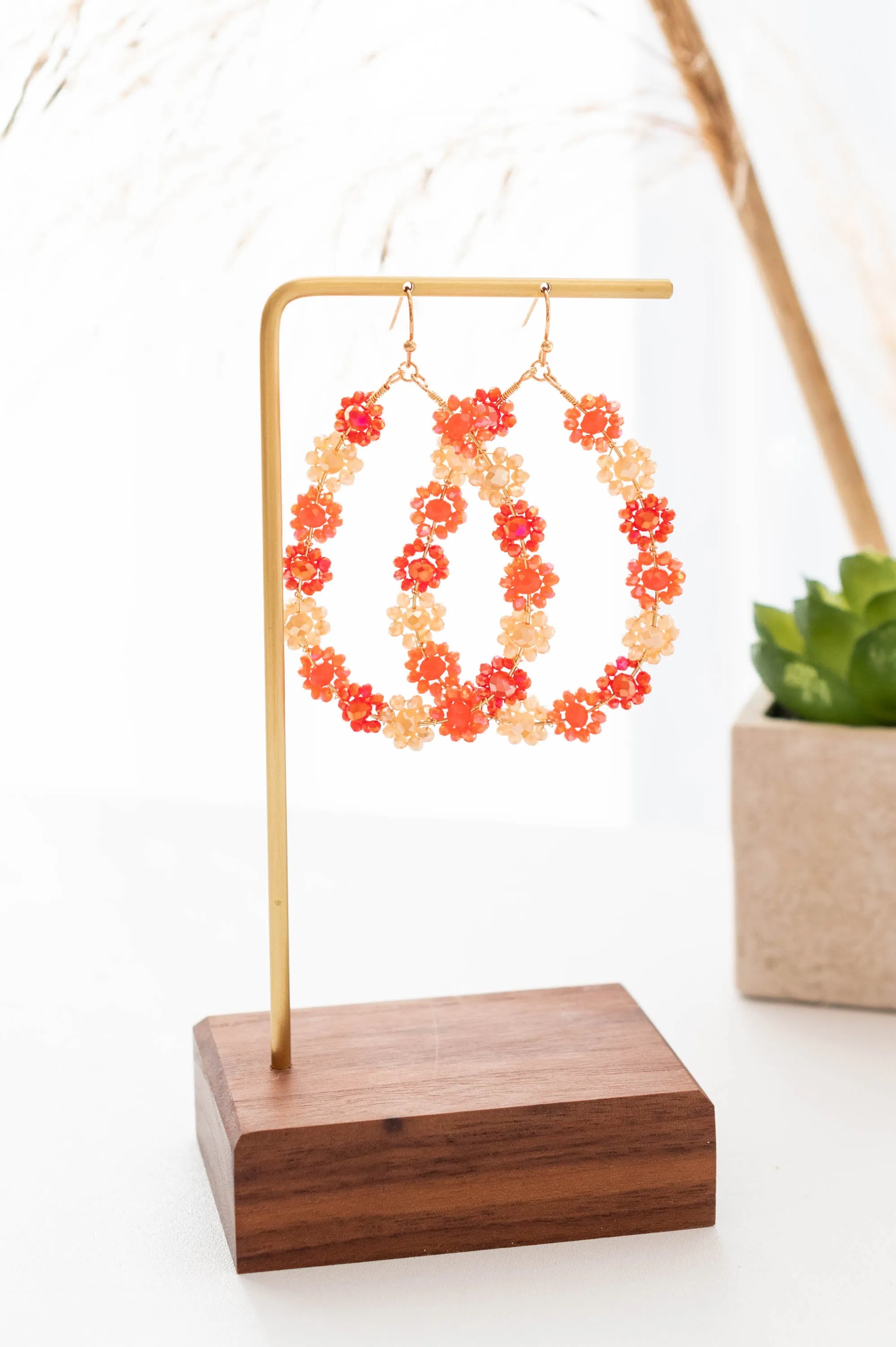 Wishing For Springtime Earrings, Orange Multi