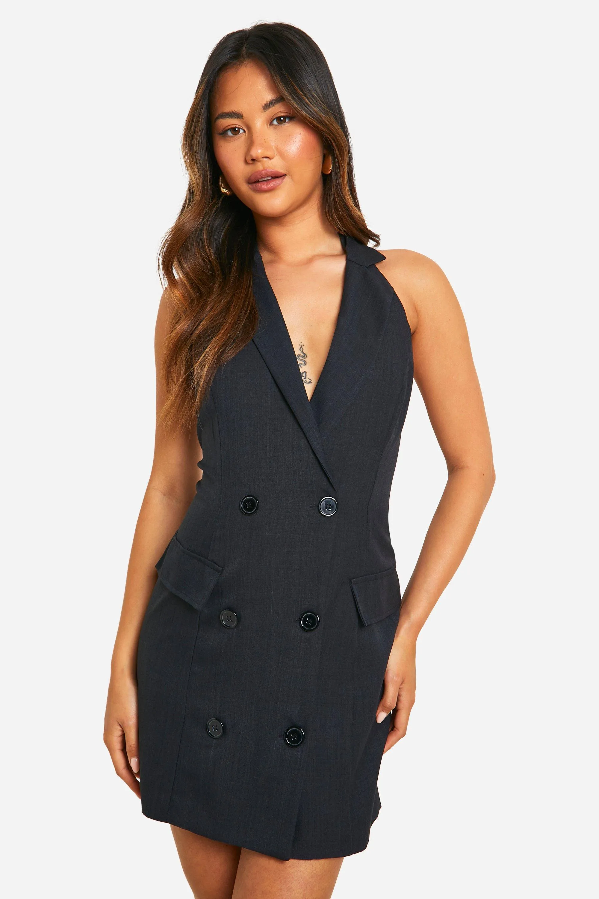 Woven Sleeveless Blazer  Dress