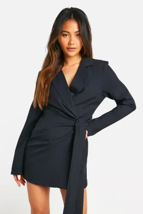 Woven Wrap Detail Blazer Dress