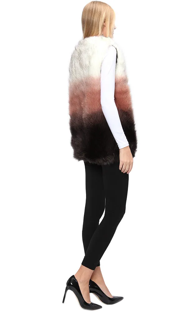 Y912-1 Mix Color Luxe Faux Fur Pocket Vest