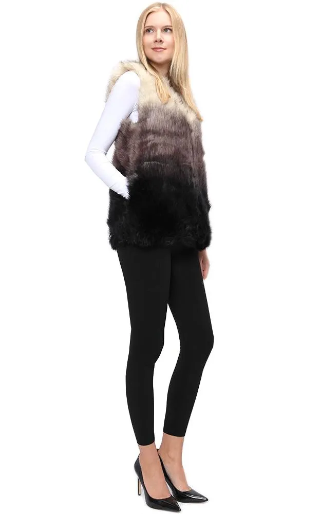 Y912-1 Mix Color Luxe Faux Fur Pocket Vest