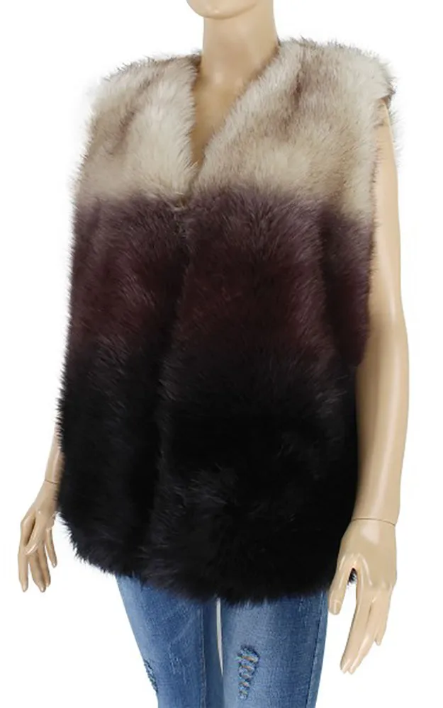 Y912-1 Mix Color Luxe Faux Fur Pocket Vest