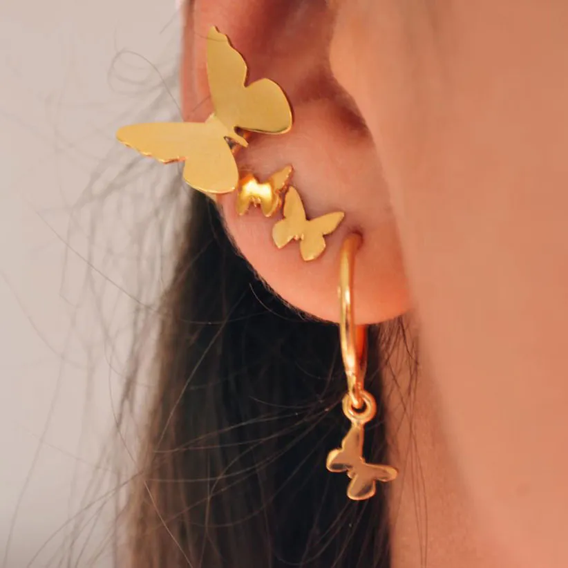 Yellow Butterfly Ear Cuff