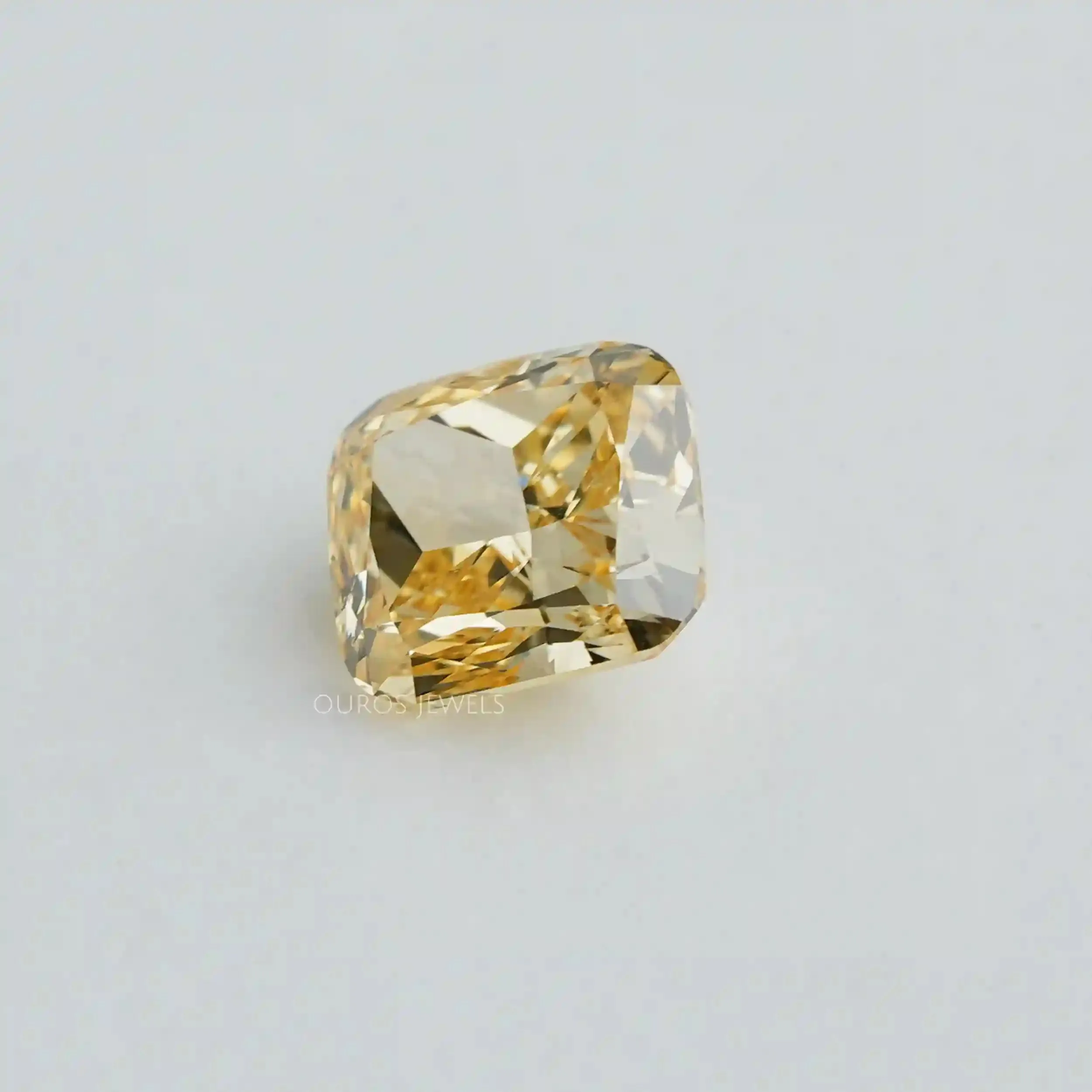 Yellow Cushion  Cut Lab Grown  Diamond