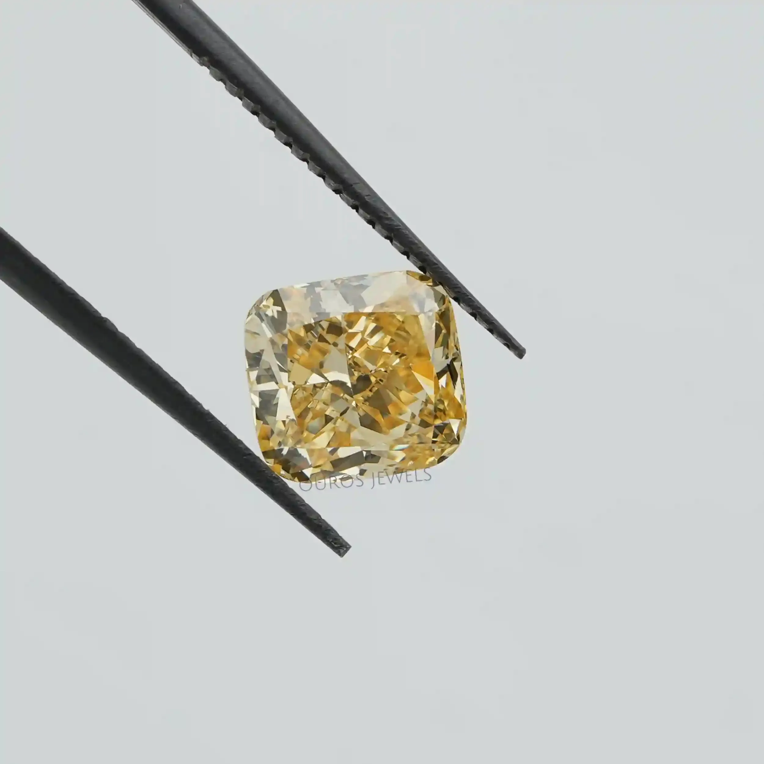 Yellow Cushion  Cut Lab Grown  Diamond