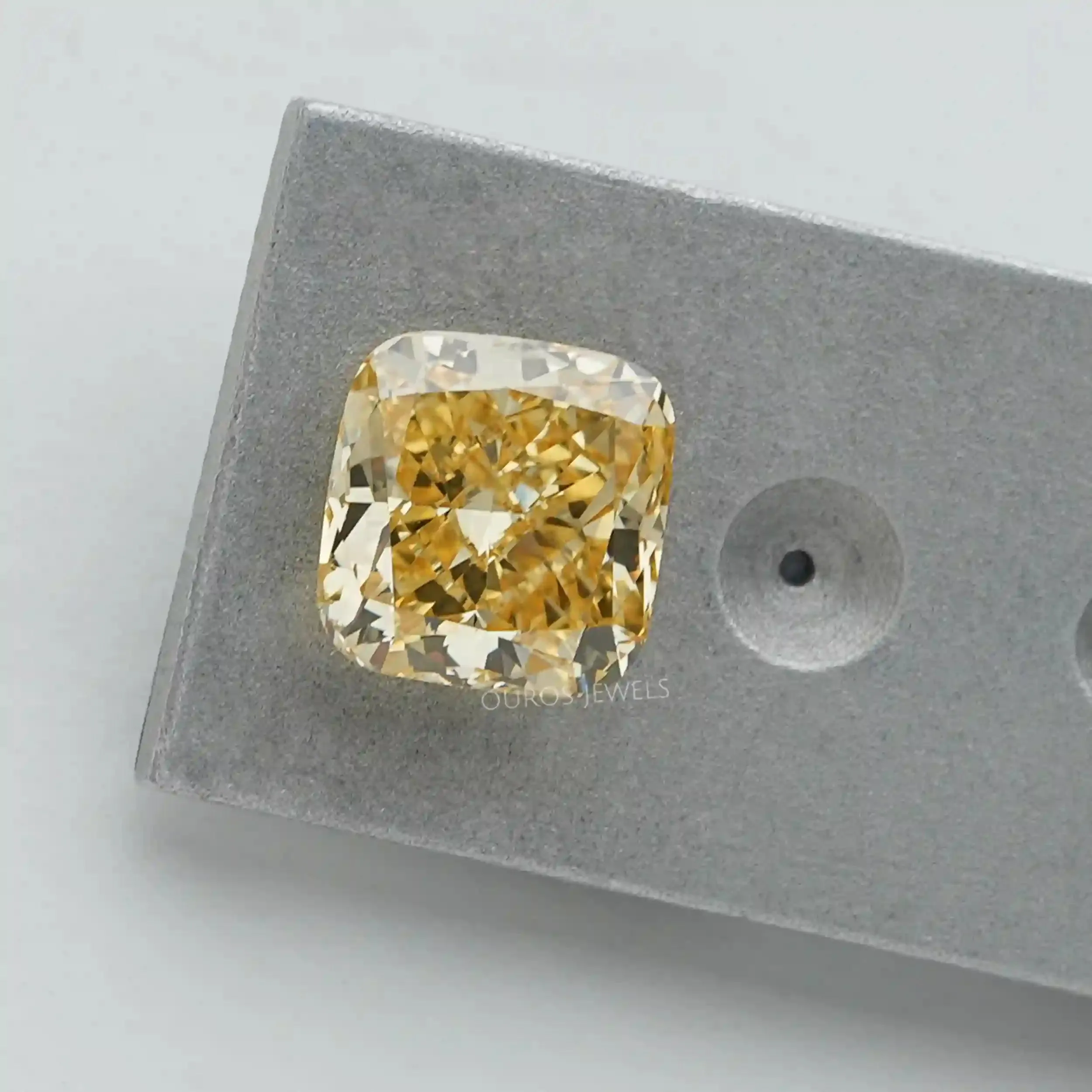 Yellow Cushion  Cut Lab Grown  Diamond