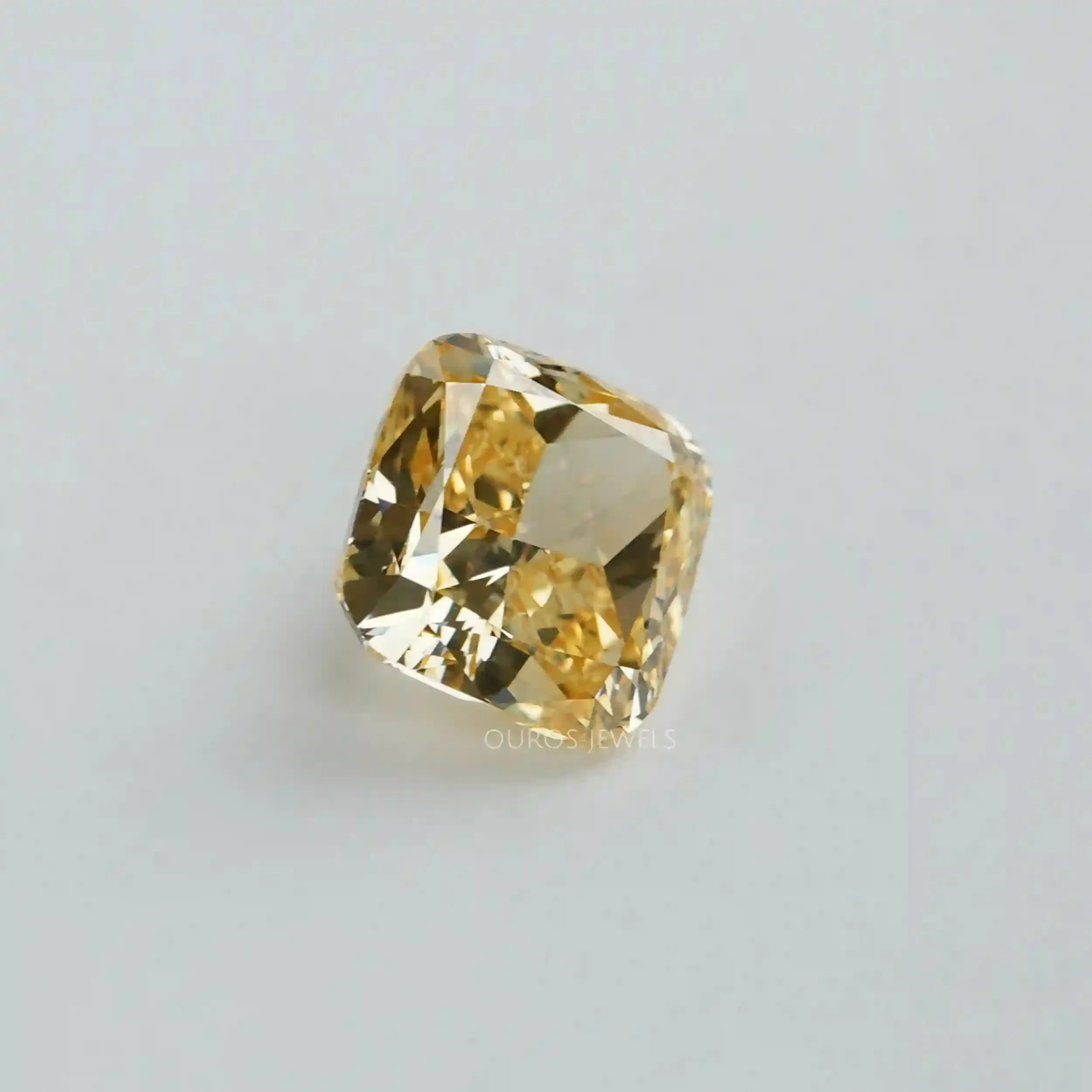 Yellow Cushion  Cut Lab Grown  Diamond