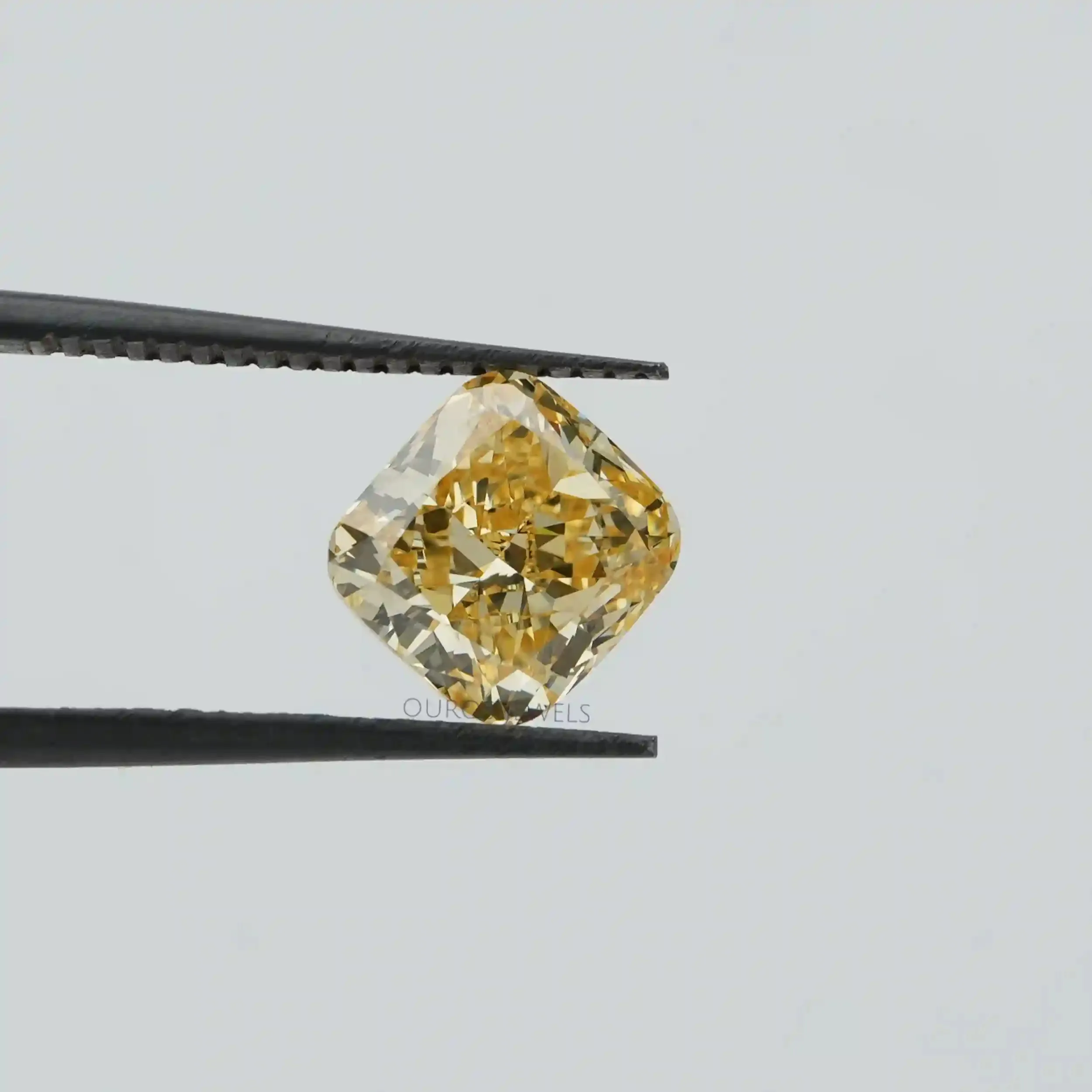 Yellow Cushion  Cut Lab Grown  Diamond