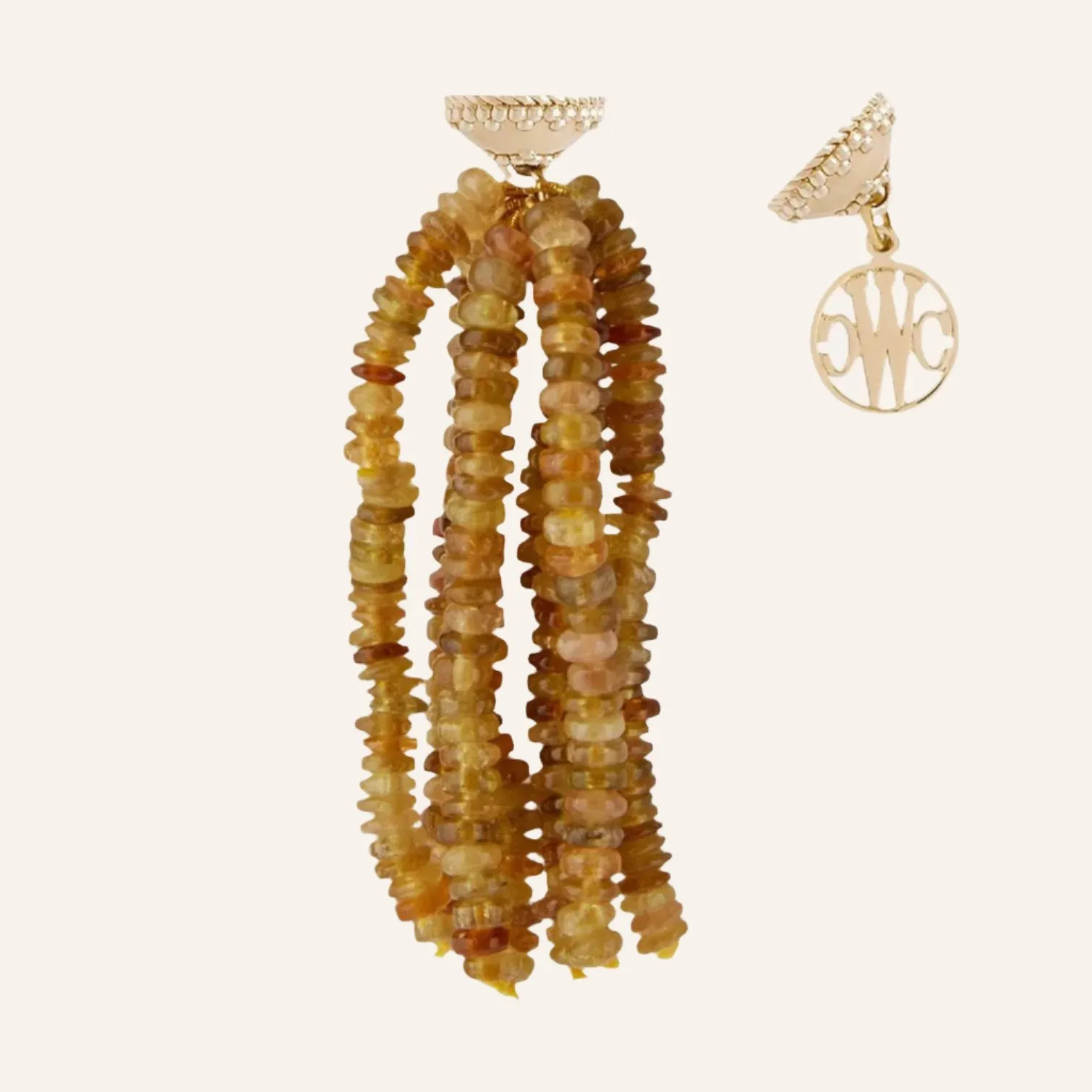 Yellow Tourmaline Rondelle 5mm Tassel