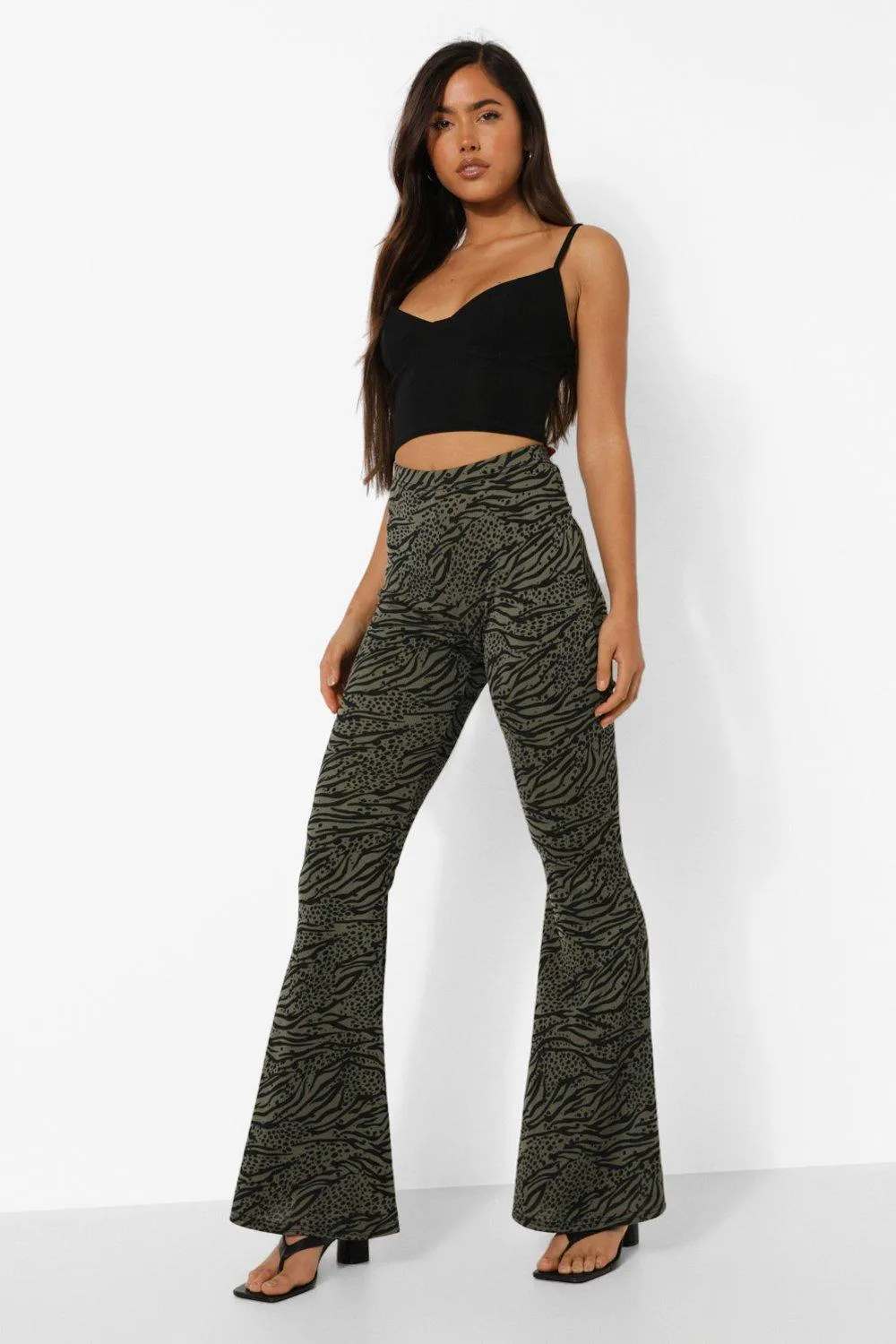 Zebra Rib Flare Pants