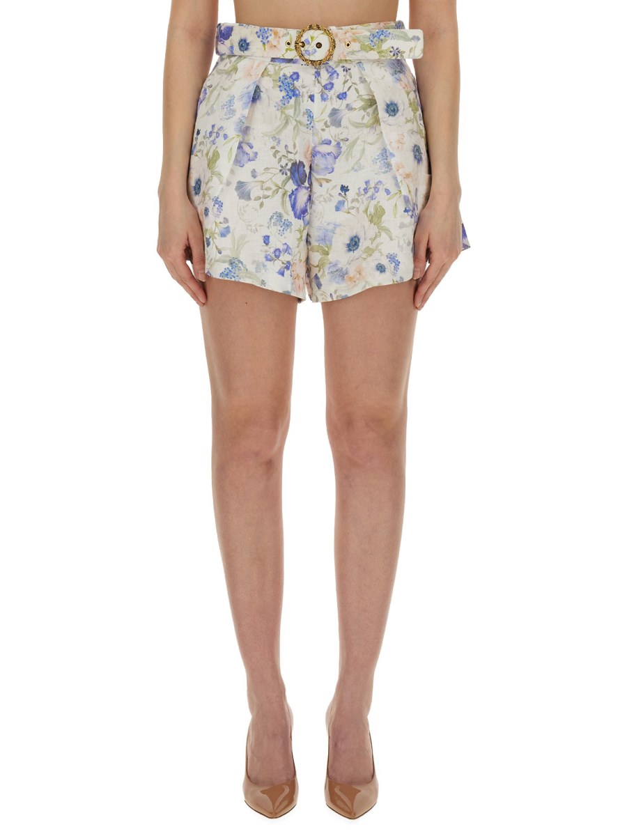 ZIMMERMANN    BERMUDA WITH FLORAL PATTERN