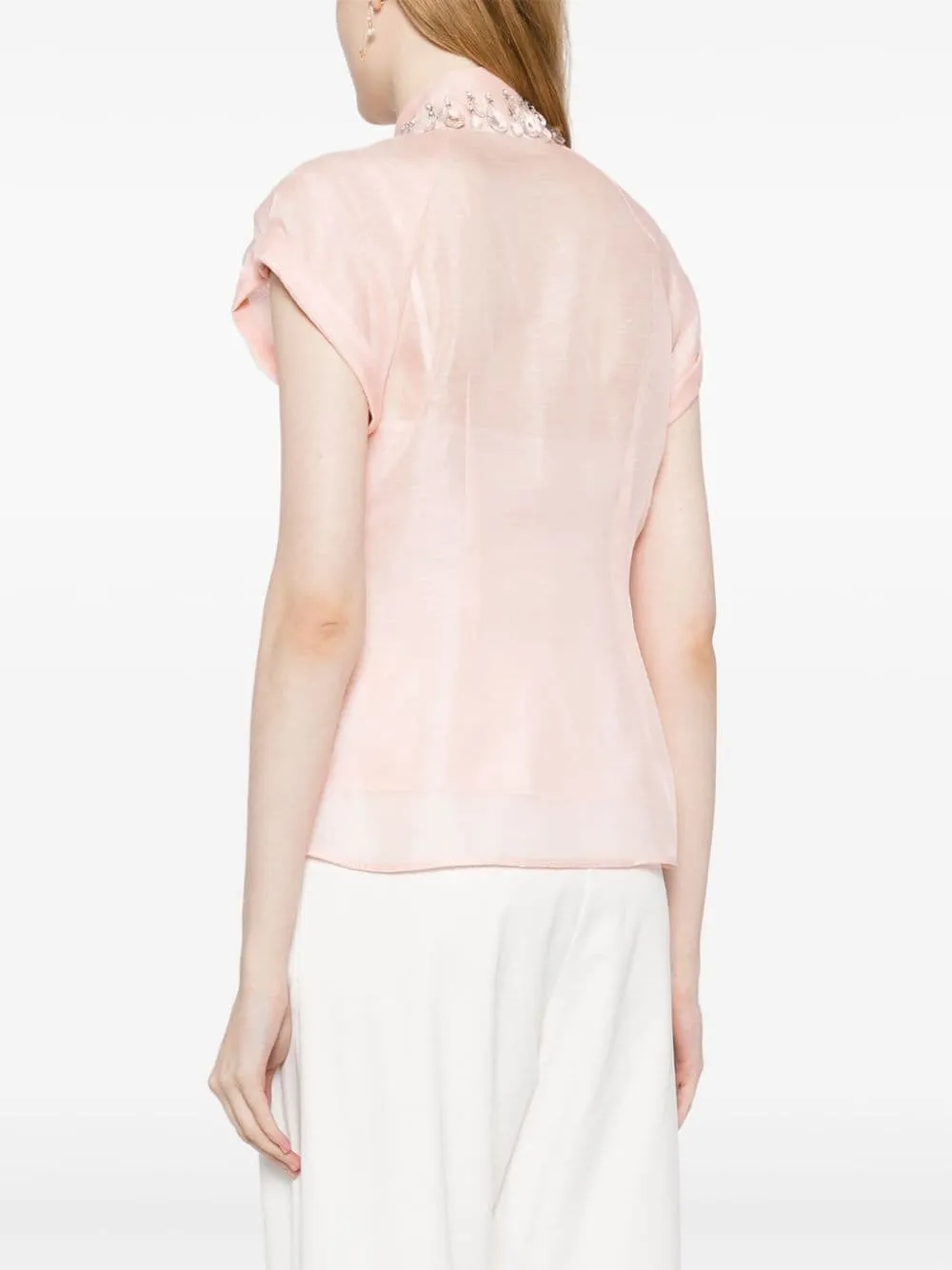 ZIMMERMANN Opulent Diamante Blouse for Women - Blush Pink