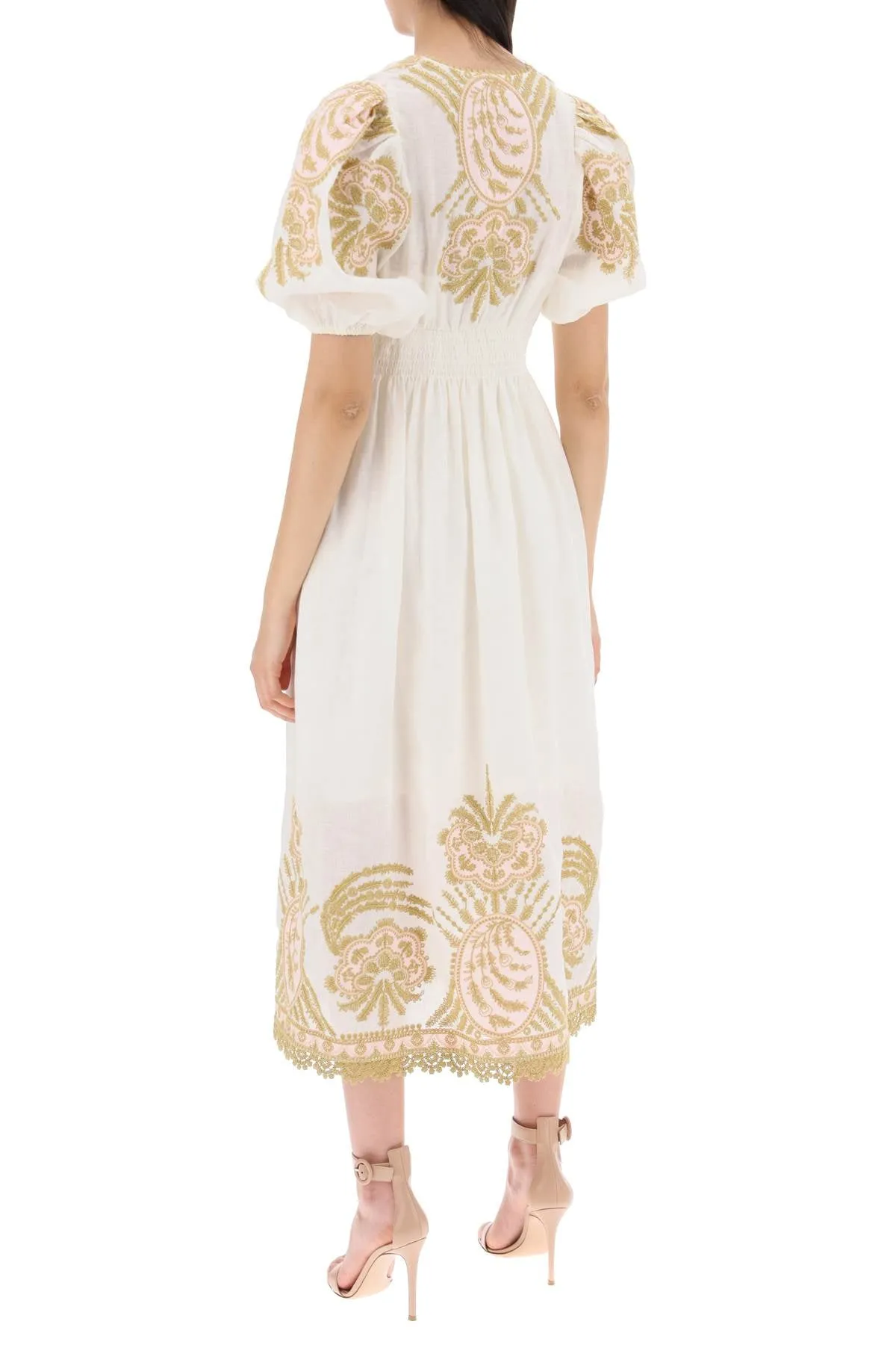 Zimmermann waverly embroidered linen dress