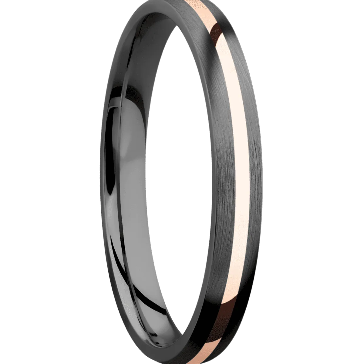 Zirconium with Satin Finish and 14K Rose Gold Inlay