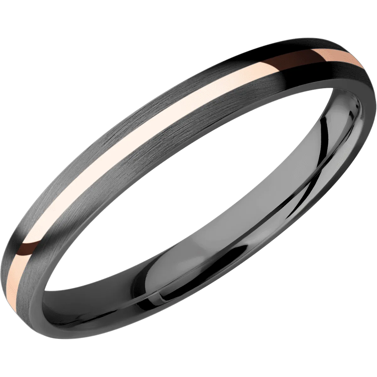 Zirconium with Satin Finish and 14K Rose Gold Inlay