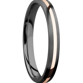 Zirconium with Satin Finish and 14K Rose Gold Inlay